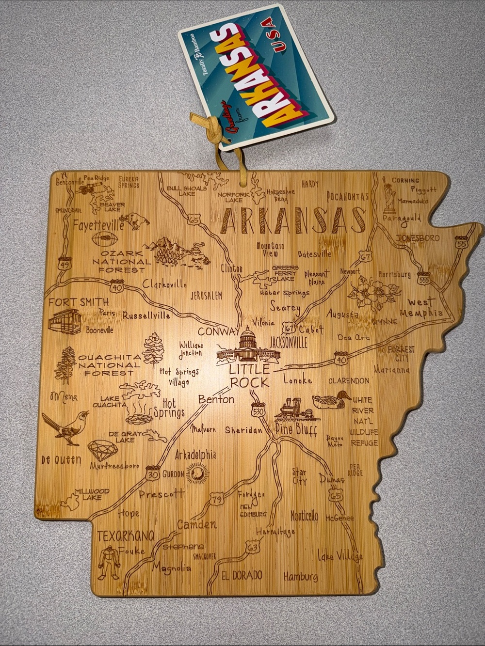 Totally Bamboo Arkansas Cutting & Serving Board